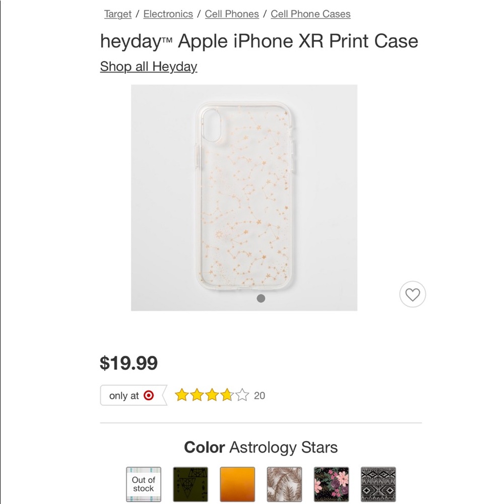 iPhone X Clear Stars Apple Target Heyday case